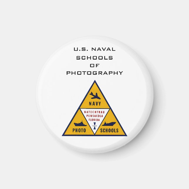 Naval Schools of Photography (Color) Round Magnet (Front)