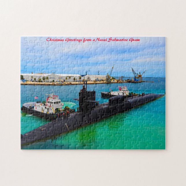 Naval Submarine Guam.Christmas Greetings Jigsaw Puzzle (Horizontal)