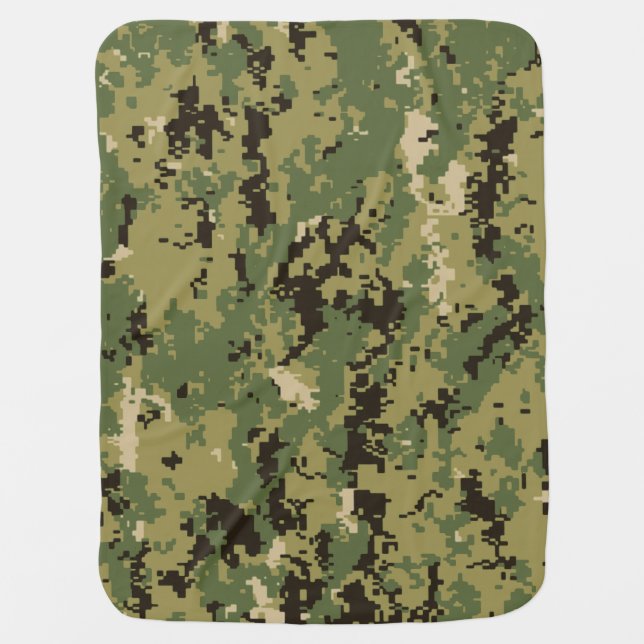Naval Woodland Camouflage Baby Blanket (Front)