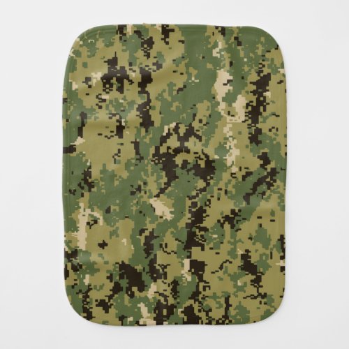 Naval Woodland Camouflage Baby Burp Cloth