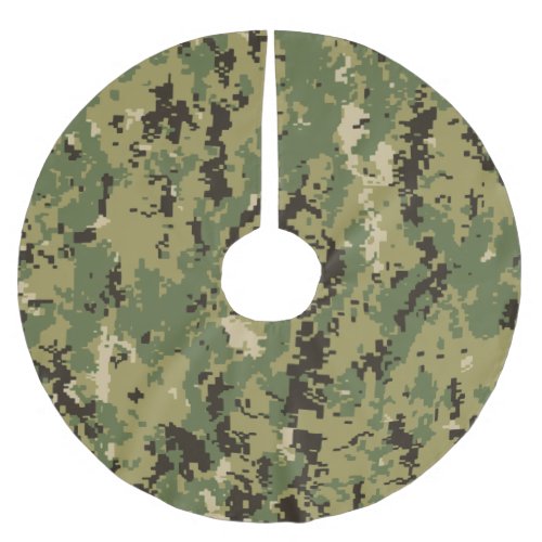 Naval Woodland Camouflage Brushed Polyester Tree Skirt