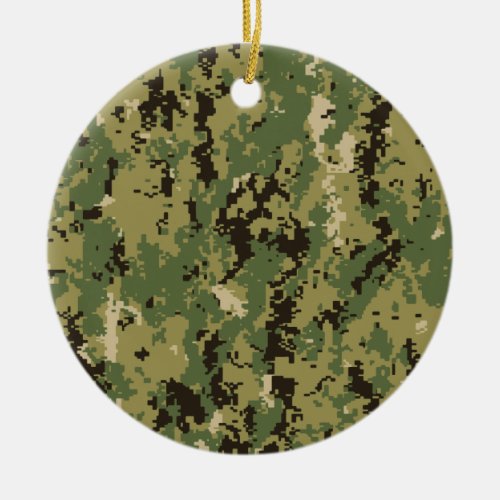 Naval Woodland Camouflage Ceramic Ornament