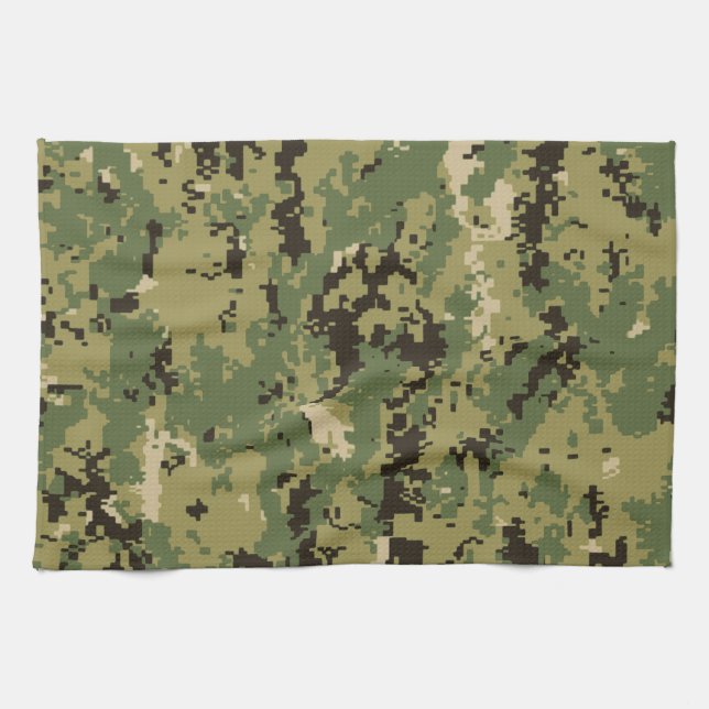 Naval Woodland Camouflage Kitchen Towel (Horizontal)