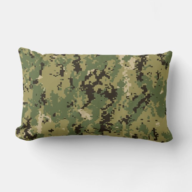 Naval Woodland Camouflage Lumbar Pillow (Front)