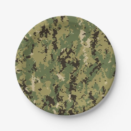 Naval Woodland Camouflage Paper Plates