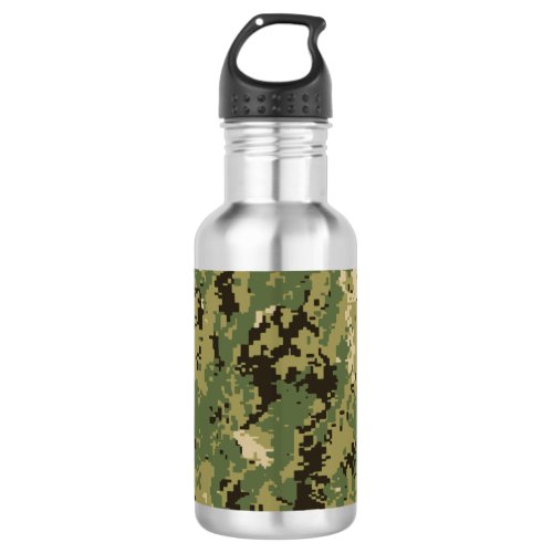 Naval Woodland Camouflage Stainless Steel Water Bottle