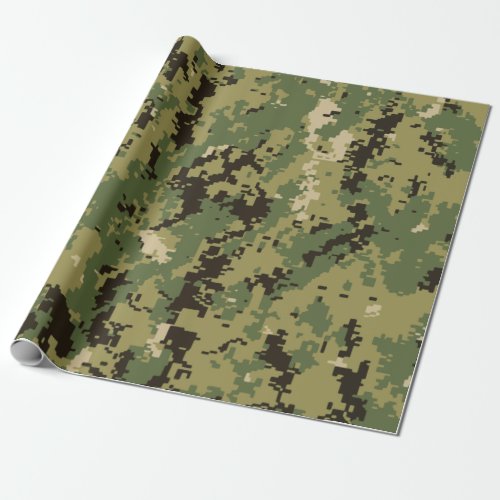 Naval Woodland Camouflage Wrapping Paper