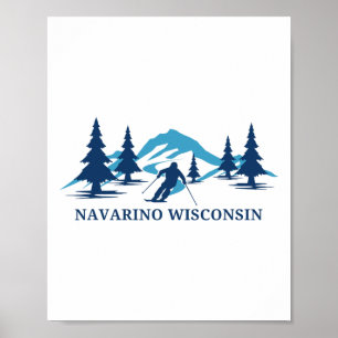 Navarino Wisconsin Ski Resort Skiing Skier Poster