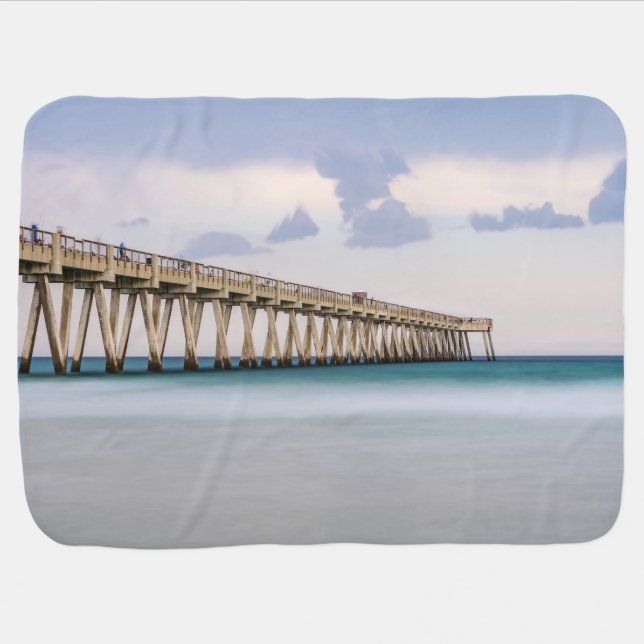 Navarre Beach Fishing Pier Baby Blanket (Horizontal)