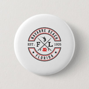 Navarre Beach Florida Fl Retro Surfer Beach Front Button