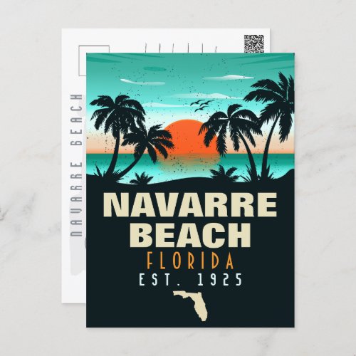 Navarre Beach Florida Retro Sunset Souvenirs Postcard