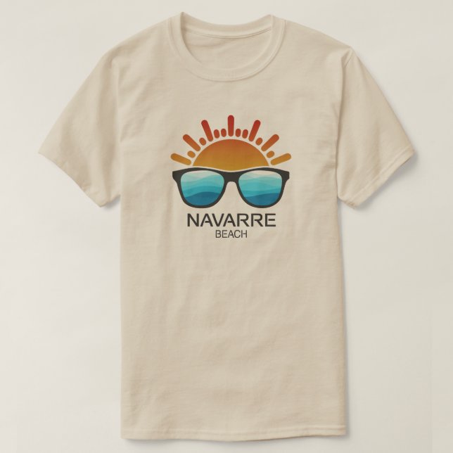 Navarre Beach Florida Sunglasses T-Shirt (Design Front)