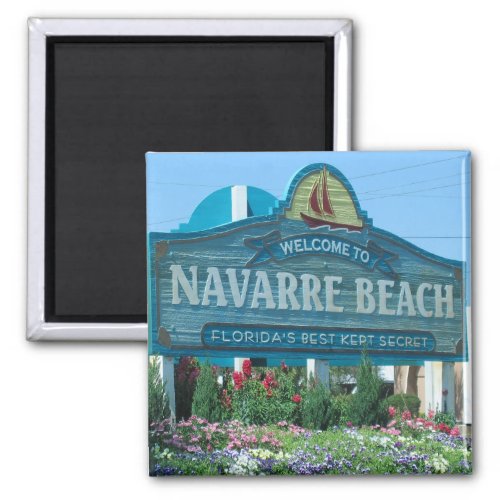 Navarre Beach Florida Welcome Sign Photo Magnet