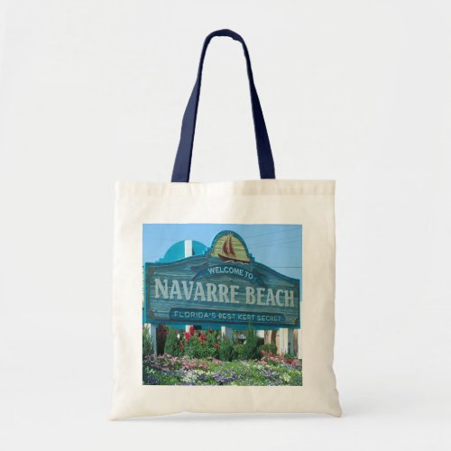 Navarre Beach Florida Welcome Sign Photo Tote Bag