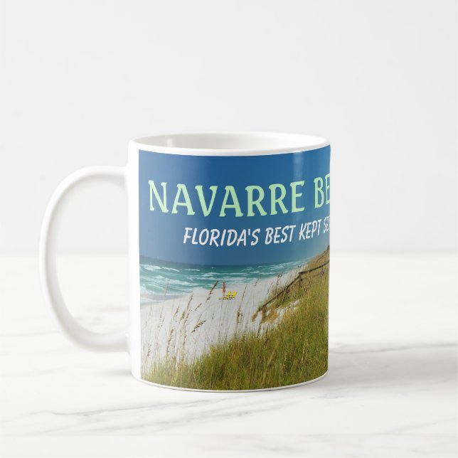 NAVARRE BEACH FLORIDA WHITE MUG (Left)