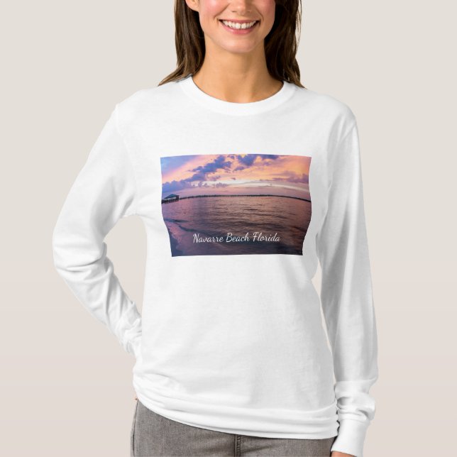 Navarre Beach Magic Hour Purple Sunset Long Sleeve T-Shirt (Front)