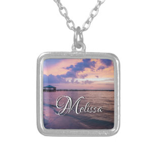 Navarre Beach Magic Hour Purple Sunset Necklace