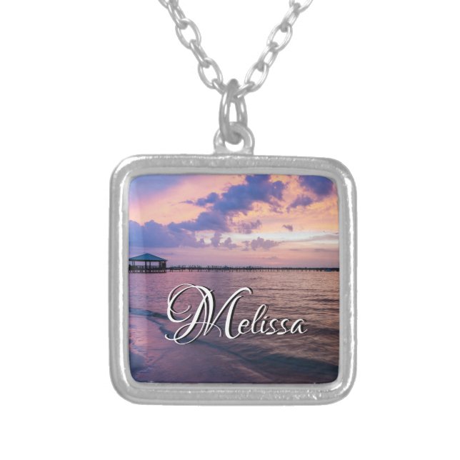 Navarre Beach Magic Hour Purple Sunset Necklace (Front)