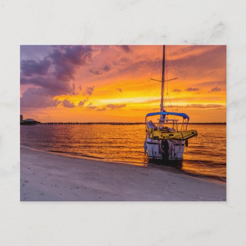 Navarre Florida Fire Sunset Blank Post Card