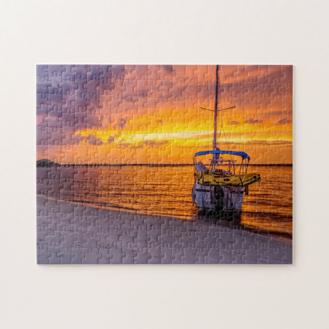 Navarre Florida Fire Sunset Jigsaw Puzzle (Horizontal)