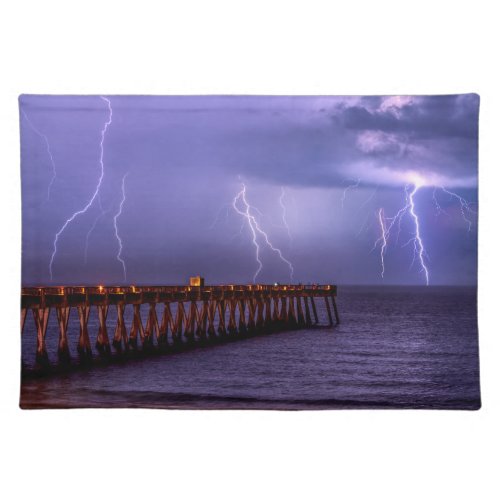 Navarre Florida Lightning Storm Cloth Placemat