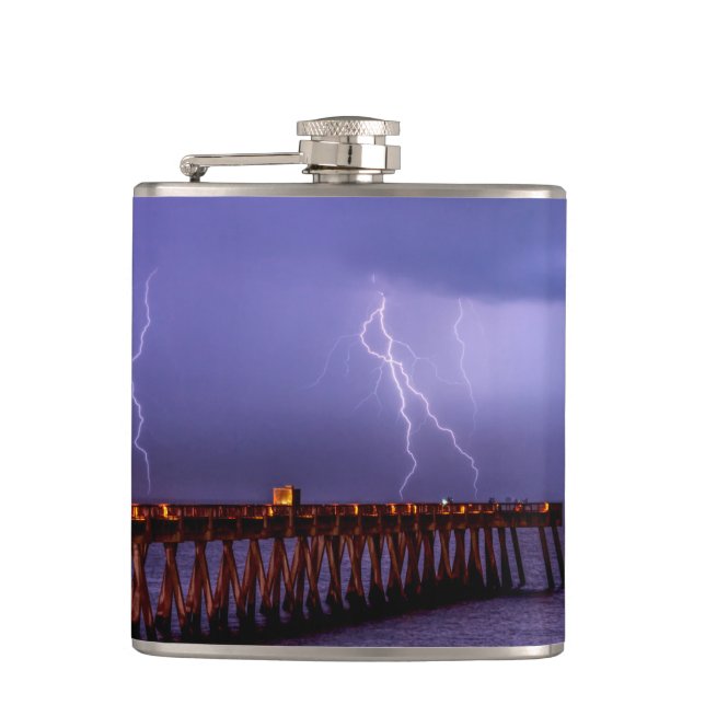 Navarre Florida Lightning Storm Flask (Front)