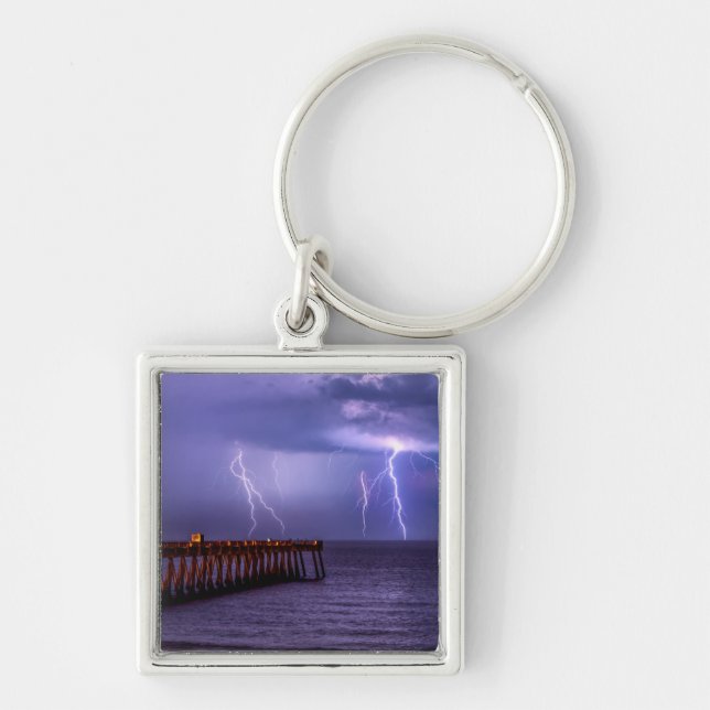 Navarre Florida Lightning Storm Keychain (Front)