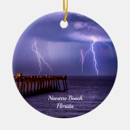 Navarre Florida Lightning Storm Ornament