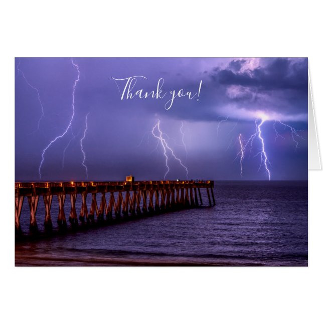 Navarre Florida Lightning Storm Thank you Card (Front Horizontal)