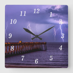 Navarre Florida Lightning Storm Wall Clock