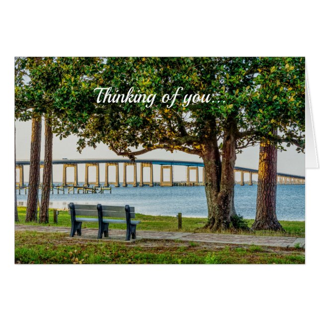 Navarre Park Bench and Bridge Thinking of You Card (Front Horizontal)