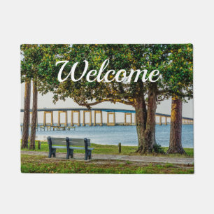 Navarre Park Bench and Bridge Welcome Doormat
