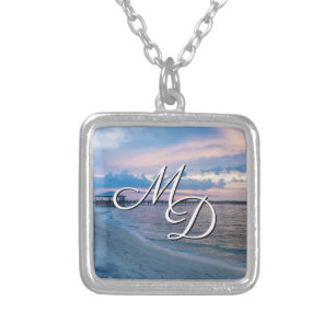 Navarre Santa Rosa Sunset Silver Square Necklace
