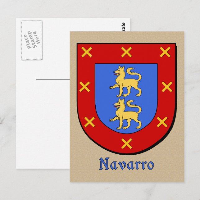 Navarro Ancestral Heraldic Shield Postcard (Front/Back)