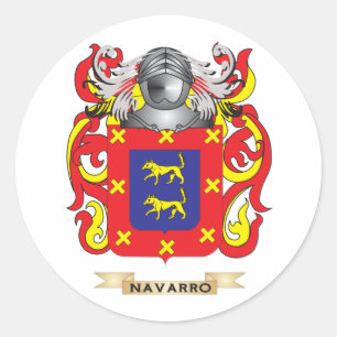 Navarro Coat of Arms (Family Crest) Classic Round Sticker