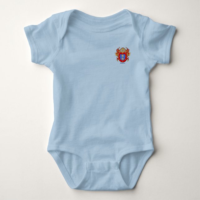 Navarro Historical Shield with Helm and Mantle Baby Bodysuit (Front)