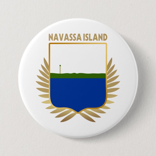 Navassa Island Flag Shield Button (Front)