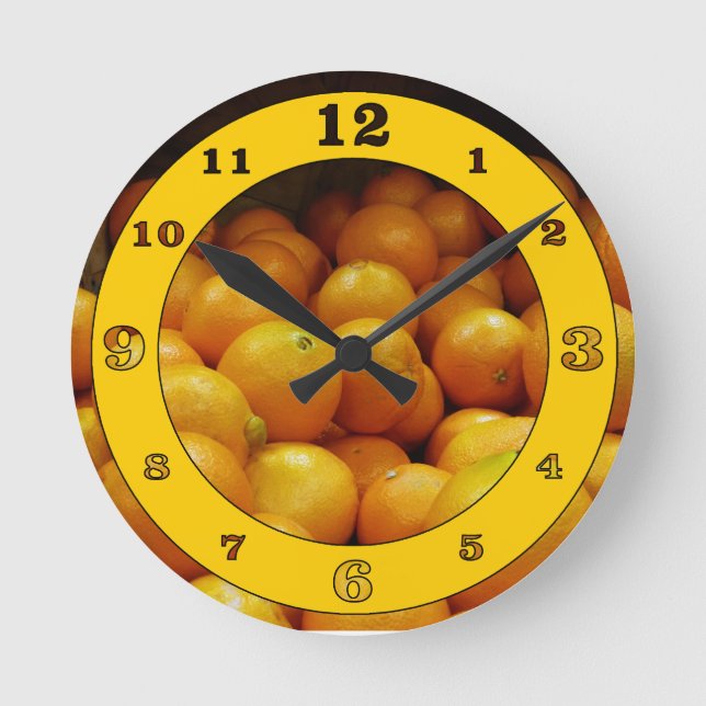 Navel Oranges Numbered Round Clock (Front)