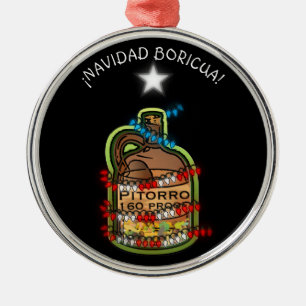 Navidad Boricua Puerto Rico Merry Xmas   Metal Ornament
