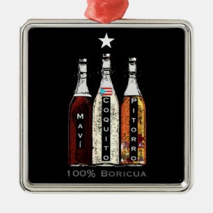 Navidad Boricua Puerto Rico Traditional Drinks Metal Ornament