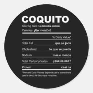 Navidades Puerto Rico Receta Coquito Boricua Classic Round Sticker