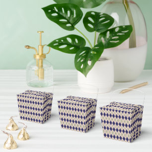 Navie blue diamond Tribal Pattern Favor Boxes