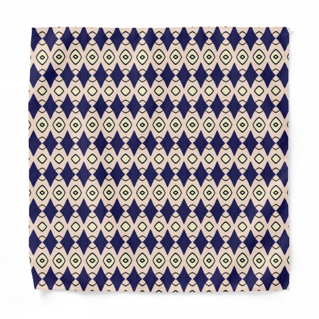 navie blue Tribal Pattern Bandana (Front)