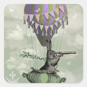 Navigating Rabbit Square Sticker