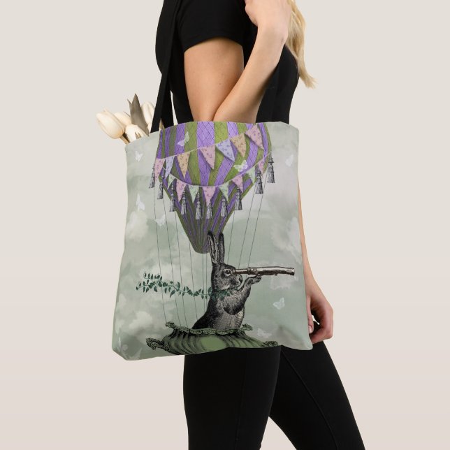 Navigating Rabbit Tote Bag (Close Up)