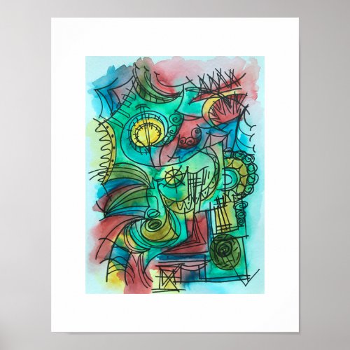 Navigating Through The Storm_Abstract Watercolor  Poster