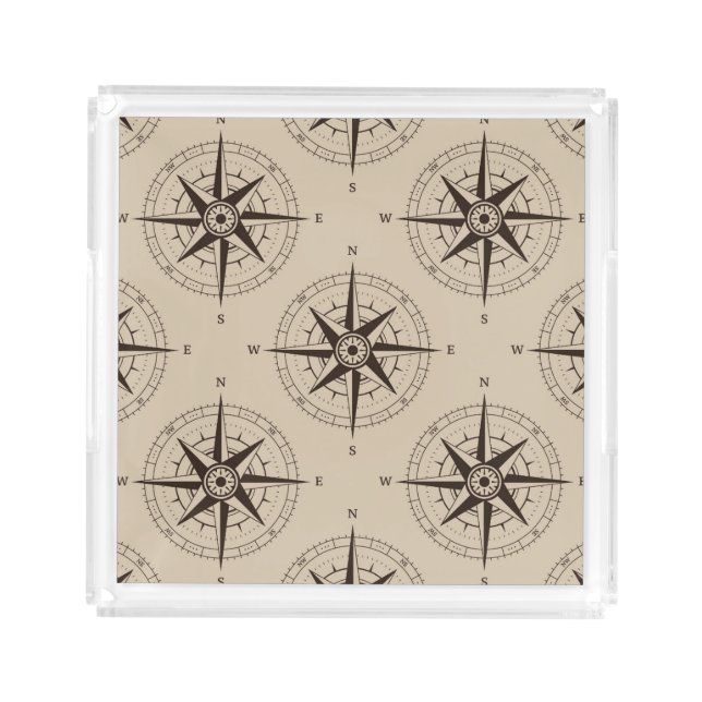 Navigation Compass Pattern Acrylic Tray (Front)