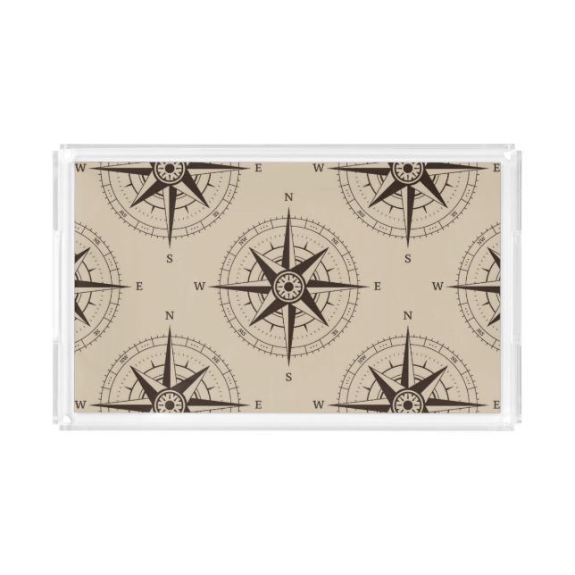 Navigation Compass Pattern Acrylic Tray (Front)