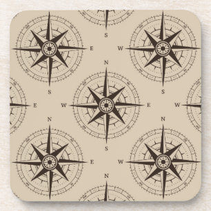 Navigation Compass Pattern Drink Coaster