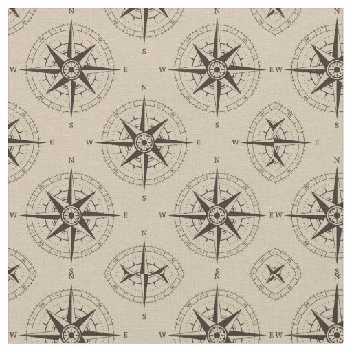 Navigation Compass Pattern Fabric